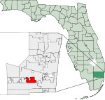 Map of Florida highlighting Cooper City